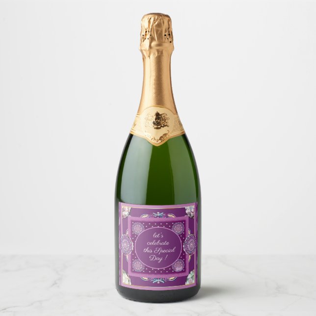 Étiquettes Pour Bouteilles De Vin Mousseux Cardinal Red Rosace (Devant)