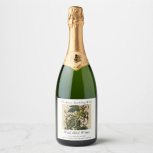 Étiquettes Pour Bouteilles De Vin Mousseux Carolina Parrot de Audubon's Birds of America