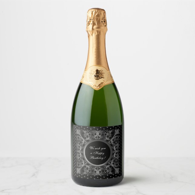 Étiquettes Pour Bouteilles De Vin Mousseux Céramique noir (Devant)