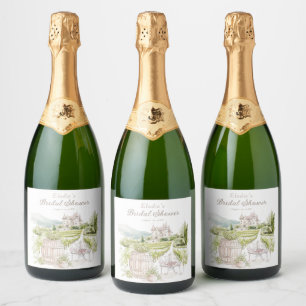 Étiquettes Pour Bouteilles De Vin Mousseux Château élégant de Provence Pays français de maria