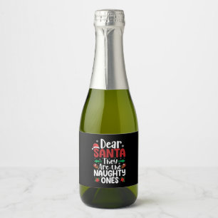 Étiquettes Pour Bouteilles De Vin Mousseux Cher Père Noël Ils Sont Vilains Noël Matchin