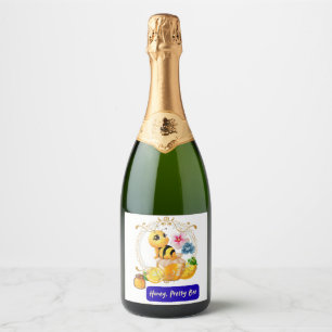 Étiquettes Pour Bouteilles De Vin Mousseux Chéri, Jolie Abeille