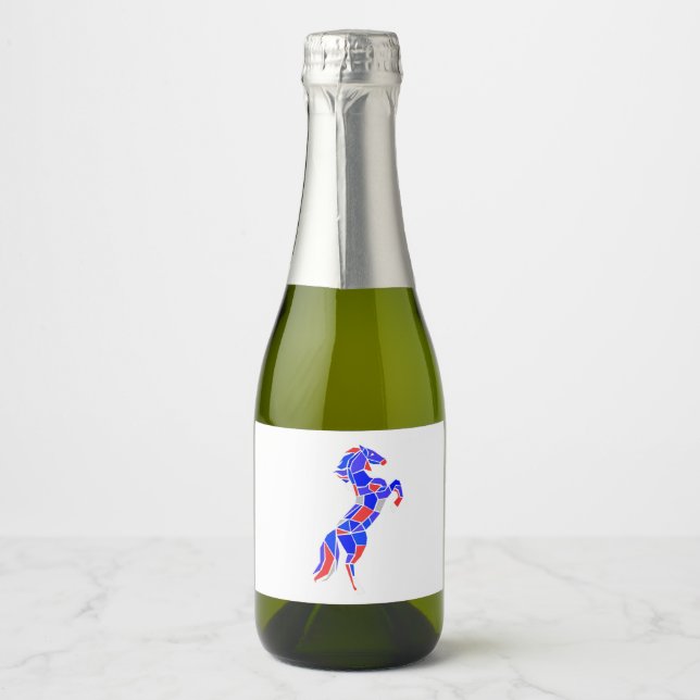 Étiquettes Pour Bouteilles De Vin Mousseux Cheval de saut (Devant)
