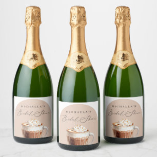 Étiquettes Pour Bouteilles De Vin Mousseux Chic Élégant L'amour se prépare Café Enterrement d