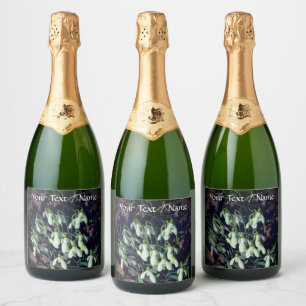 Étiquettes Pour Bouteilles De Vin Mousseux Chutes de neige du début du printemps sur mesure