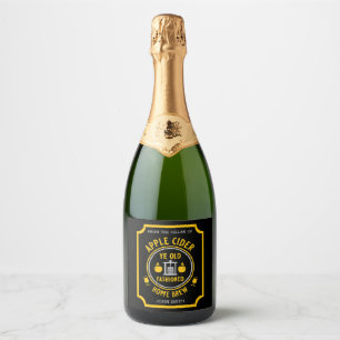 Étiquettes Pour Bouteilles De Vin Mousseux Cidre Apple rustique personnalisé