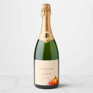 Étiquettes Pour Bouteilles De Vin Mousseux Citrouille d'automne Mariage botanique