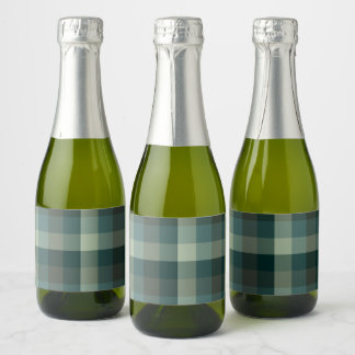 Étiquettes Pour Bouteilles De Vin Mousseux Conception carreaux vichy vert
