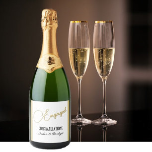 Étiquettes Pour Bouteilles De Vin Mousseux Conception classique Partie d'engagement PERSONNAL