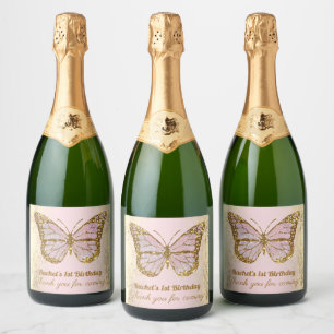 Étiquettes Pour Bouteilles De Vin Mousseux Conception papillon