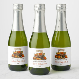 Étiquettes Pour Bouteilles De Vin Mousseux Cultivé localement, Baby shower Citrouille des fer