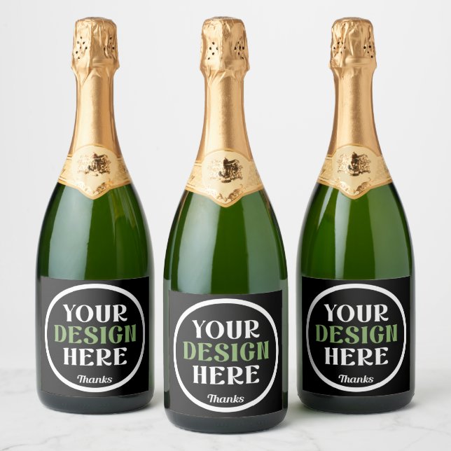 Étiquettes Pour Bouteilles De Vin Mousseux custom, unique, sleek & minimalist (Bouteilles)