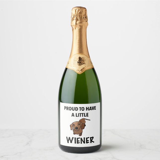 Étiquettes Pour Bouteilles De Vin Mousseux Daschund (Devant)