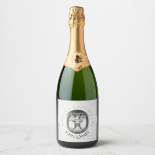 Étiquettes Pour Bouteilles De Vin Mousseux Diamant 60e anniversaire Mariage Vin mousseux BL