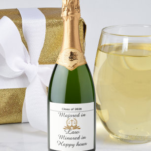 Étiquettes Pour Bouteilles De Vin Mousseux Diplôme de droit personnalisé drôle 
