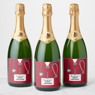 Étiquettes Pour Bouteilles De Vin Mousseux Diplôme d'infirmière École d'infirmières