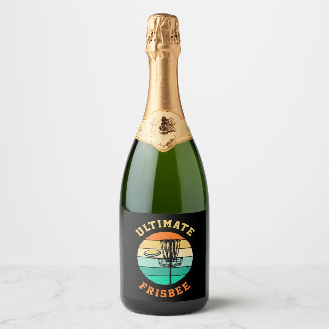 Étiquettes Pour Bouteilles De Vin Mousseux Disque Golf Ultimate Frisbee (Devant)