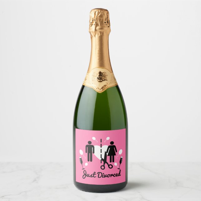 Étiquettes Pour Bouteilles De Vin Mousseux Drôle Divorce Invitations (Devant)