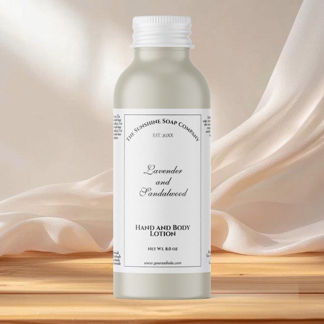 Étiquettes Pour Bouteilles De Vin Mousseux Elégant blanc imperméable bouteille de cosmétique  (Créateur téléchargé)