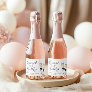 Étiquettes Pour Bouteilles De Vin Mousseux Elégant Brunch et Fête des mariées Bubbly
