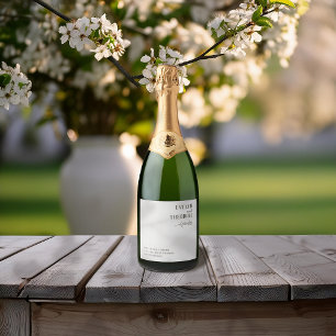 Étiquettes Pour Bouteilles De Vin Mousseux Élégant Faire-part de mariage à fleurs d'art de li