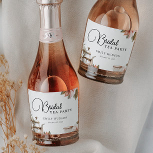 Étiquettes Pour Bouteilles De Vin Mousseux Élégant thé party enterrement de vie de jeune fill