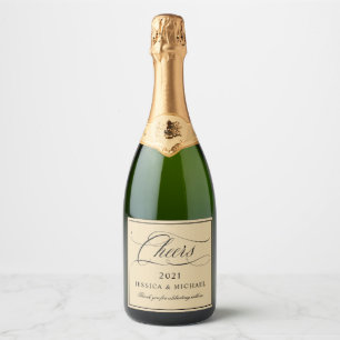 Étiquettes Pour Bouteilles De Vin Mousseux Élégante Calligraphie Mariage Sparkling Vin