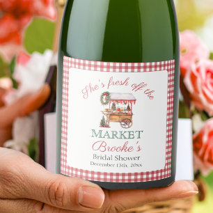 Étiquettes Pour Bouteilles De Vin Mousseux Elle est fraîchement sortie du marché Noël Shower 