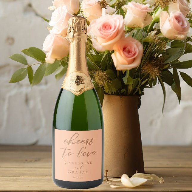 Étiquettes Pour Bouteilles De Vin Mousseux Enfiler les encouragements Mariages à l'amour (Créateur téléchargé)
