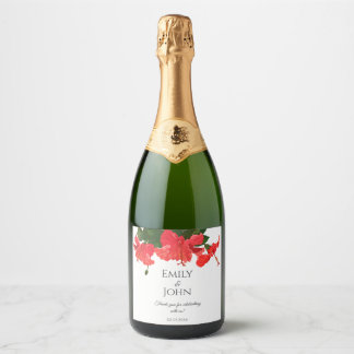 Étiquettes Pour Bouteilles De Vin Mousseux Étiquettes de bouteille de vin mousseux à fleurs d