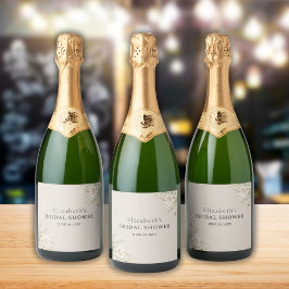 Étiquettes Pour Bouteilles De Vin Mousseux Exquisite Bloom Boho Bridal Shower