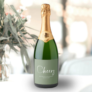 Étiquettes Pour Bouteilles De Vin Mousseux Félicitations Calligraphie Moderne Mariage 