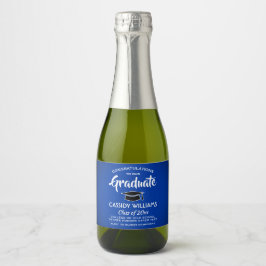 Étiquettes Pour Bouteilles De Vin Mousseux Félicitations Royal Blue & White Mini Split
