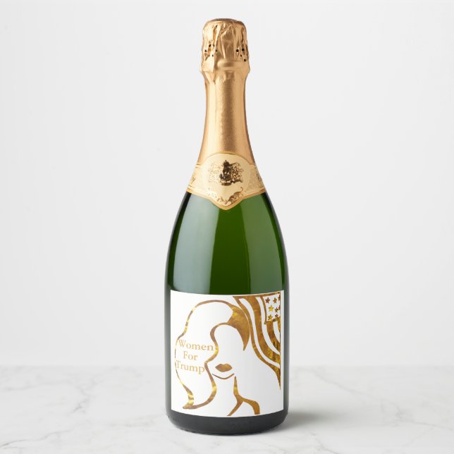 ÉTIQUETTES POUR BOUTEILLES DE VIN MOUSSEUX FEMMES POUR TRUMP (Devant)