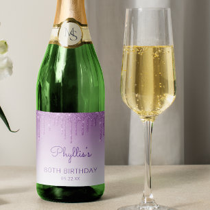 Étiquettes Pour Bouteilles De Vin Mousseux Fête d'anniversaire de 70 ans avec dégoulinade de