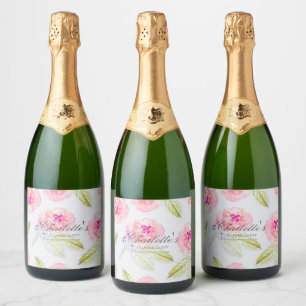 Étiquettes Pour Bouteilles De Vin Mousseux Fête de Jardin à la Française pour une Mariée