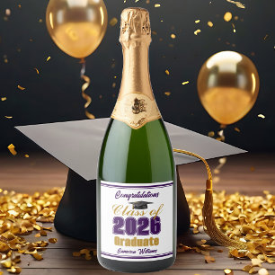 Étiquettes Pour Bouteilles De Vin Mousseux Fête de remise des diplômes personnalisée de la pr