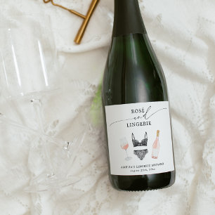 Étiquettes Pour Bouteilles De Vin Mousseux Fête des mariées Rosé et Lingerie