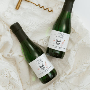Étiquettes Pour Bouteilles De Vin Mousseux Fête des mariées Rosé et Lingerie