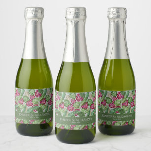 Étiquettes Pour Bouteilles De Vin Mousseux Fête des mariées tropicale Mini