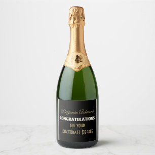 Étiquettes Pour Bouteilles De Vin Mousseux Fêtez ! Doctorat Diplôme !