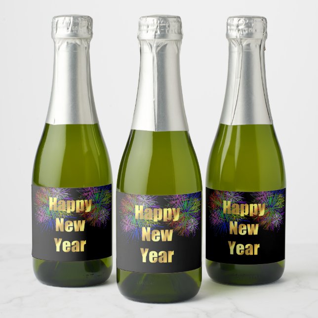 Étiquettes Pour Bouteilles De Vin Mousseux Feu d'artifice du Nouvel An (Bouteilles)