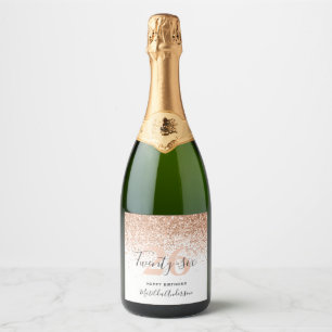 Étiquettes Pour Bouteilles De Vin Mousseux Fille parties scintillant étincelante âge modifiab