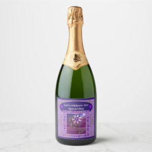 Étiquettes Pour Bouteilles De Vin Mousseux Fleur dans le désert