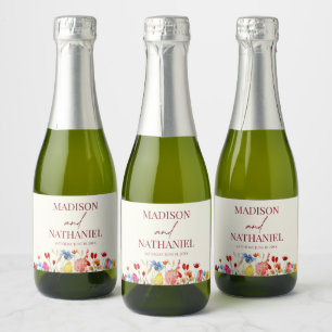 Étiquettes Pour Bouteilles De Vin Mousseux Fleur sauvage Fleur Fleur Flore Jardin Mariage