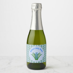 Étiquettes Pour Bouteilles De Vin Mousseux Fleurs de Jacinthe Baby Boy Fête de Naissance de P