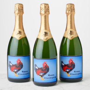 Étiquettes Pour Bouteilles De Vin Mousseux gallinacé mâle, coq Personnalisé