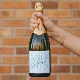 Étiquettes Pour Bouteilles De Vin Mousseux Girls Gone Mild Blue Bachelorette