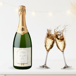 Étiquettes Pour Bouteilles De Vin Mousseux Gold Geometric Arch Wedding Sparkling Wine Labels