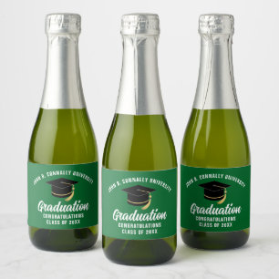 Étiquettes Pour Bouteilles De Vin Mousseux Graduate sur mesure du Green Graduate Party